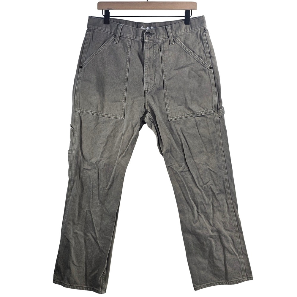 Goodfellow Mens Relaxed Straight Utility Carpenter Pants‎ Gray 32x30 Workwear